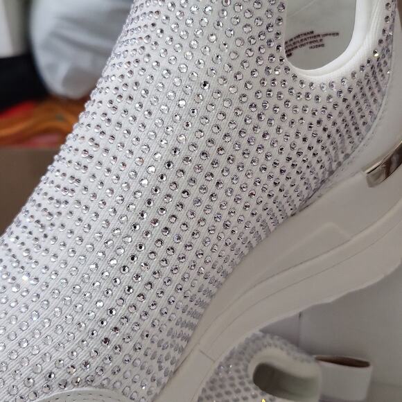 Michael Kors Willis Wedge Crystal Embellished Trainer Athletic Sneaker - Picture 7 of 8